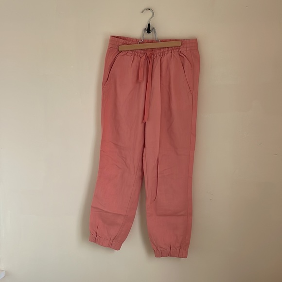 J. Crew Point Sur Seaside Linen Blend Joggers Dusty Peach Size 0P - Picture 2 of 6